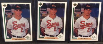 (3) 1991 Upper Deck Mike Mussina Rookie Cards - M