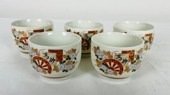 Set Of 5 Classic Moriage Tea Cups