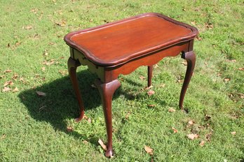 Vintage Scallop Edge Cherry? Wood Console Table