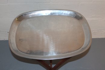 Pewter Tray W Folding Stand