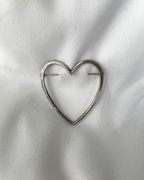 Vintage Sterling Silver Heart Pin, Signed NSS