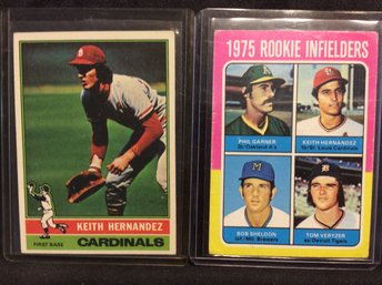 1975 Topps (rookie) & 1976 Keith Hernandez Cards - M