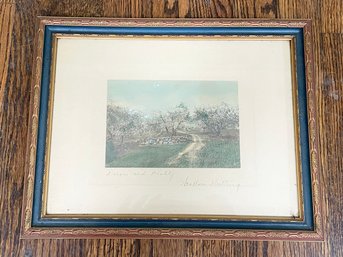 An Antique Hand Tinted Photograph Signed Wallace Nutting 'Dream And Reality'
