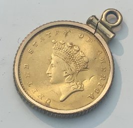 Beautiful 1854 One Dollar Gold Princess (D)