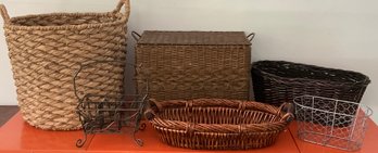 6 Assorted Lot Of Baskets