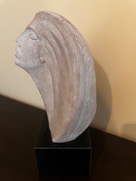 Ceramic Abstract Female Head Sculpture