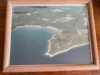 Framed Coastal Arial View Photograph