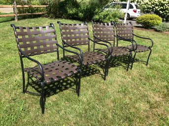 Client Paid $485 Each - BROWN JORDAN - Classic ROMA Pattern Armchairs - Like New Condition - BEAUTIFUL SET !