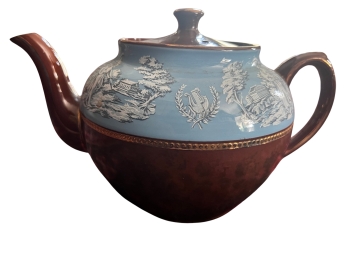 1970s Vintage Sadler Staffordshire, England Glazed Blue Jasperware Teapot