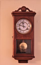 Time Mfg. Company 1980's Parlor Wall Clock With Key  (see All Pictures)