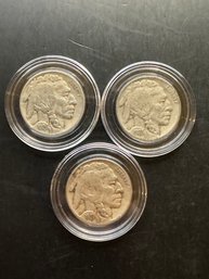 3 Buffalo Nickels 1926, 1927, 1928