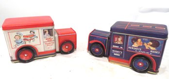 Vintage Campbell Soup Hershey Tin Box Delivery Trucks