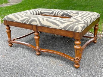 An Awesome Coffee Table/Ottoman In Modern Zebra Linen