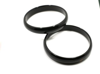 2 Black Onyx Bangle Bracelets