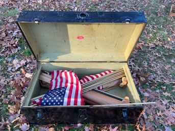 TRUNK OF 35 AMERICAN FLAGS