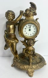 Antique Victorian New Haven Cupid Boudoir Clock