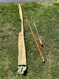 Monague Offshore Vintage Bamboo Fishing Rod 116in Over 9ft