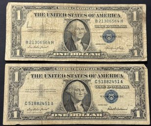 2 $1 Silver Certificates 1935-E, 1957