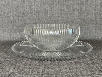 Collectible Vintage Heisey Bowl & Platter, Ridgeleigh Pattern, 1934