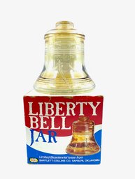 Vintage Bartlett-collins Co Bicentennial Marigold Luster Glass Liberty Bell Jar