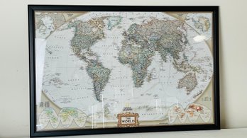 National Geographic Map Of The World In Frame