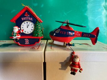 Boston Red Sox Ornaments - Helicopter And Clock