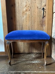 Cobalt Blue Velvet Bench