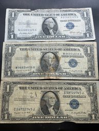 3 Silver Certificates 1935-G, 1957-A, 1935-E