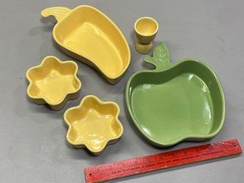 Chantal Ceramics 93-dA12, 93-pP15, 93-aP22 And 93-eGCUPS Shapes Of Flowers, Pepper, Apple No Chips