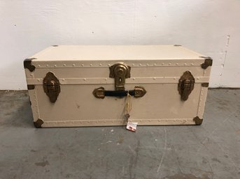 Vintage White Steamer Trunk