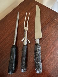 Vintage 3 Piece Bone Carving Set