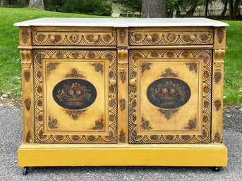 A Bespoke 1920's Setback Marble Top Sideboard Or Bar