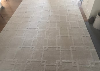 Geometric Modern Off White Wool Rug