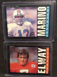 1985 Topps Dan Marino & John Elway Cards - M