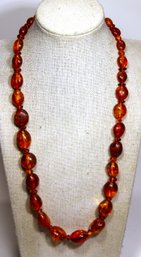 Vintage Genuine Amber Beaded Necklace 1980s