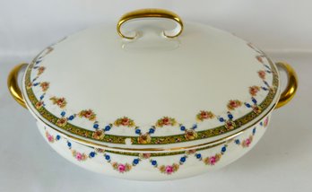 Porcelain Covered Serving Dish - Made In Czechoslovakia