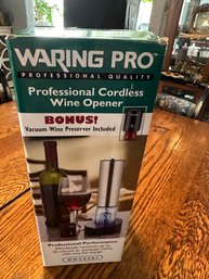 Waring Pro Professional Cordless Wine Opener - New In Box