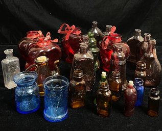 Small Colored Glass Bottle Lot