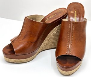 Michael Kors Collection High Heel Leather Sandal, Size 38