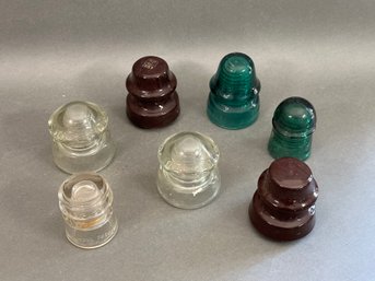 A Collection Of Vintage Glass Insulators