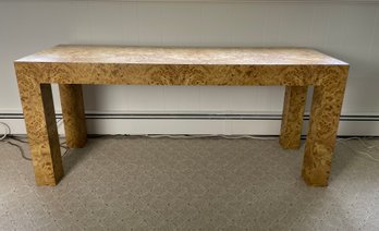 Burlwood Veneer Console Table