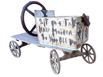 Vintage ,primitive Folk-art Kids Car.