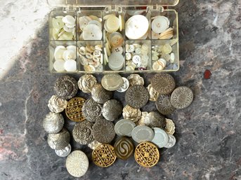 Selection Of Beautiful Metal And Shell Buttons