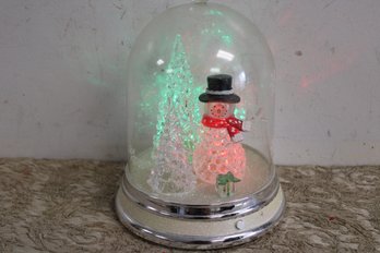 Lighted Musical Snowman In Plastic.