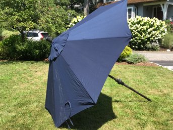 Fantastic Like New $595 Umbrella By CALIFORNIA UMBRELLA - Navy Blue - No Issues - Works Fine - No Base