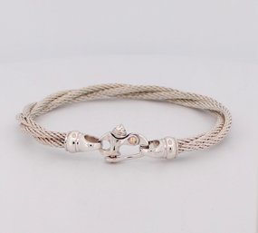 Sterling Silver/14K Twisted Rope Bracelet