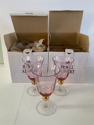 NEW Set Of 11- Royal Albert Old Country Roses Formal Pink/gold Juice Goblets 6-1/2' X 3-12'