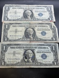 3 Silver Certificates 1957, 1957-A, 1957-B