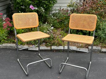 MCM Italian Marcel Breuer Style Cesca Cane Stools