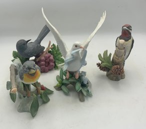 4 Vintage Lenox Porcelain Birds ~ Northern Parula Warbler, Millennium Dove & More ~